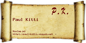 Paul Kitti névjegykártya